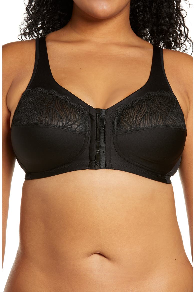 MagicLift® Front Close Full Figure Bra, Main, color, BLACK