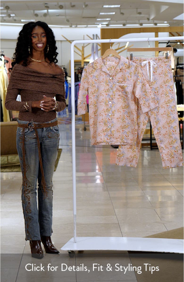 Molly Cotton Sateen Crop Pajamas, sales video thumbnail