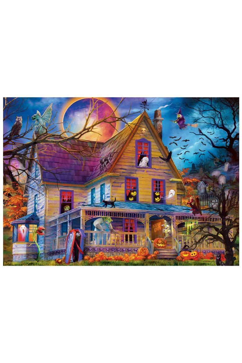 Fright Night 500 Piece Glow Puzzle, Alternate, color, Multicolor