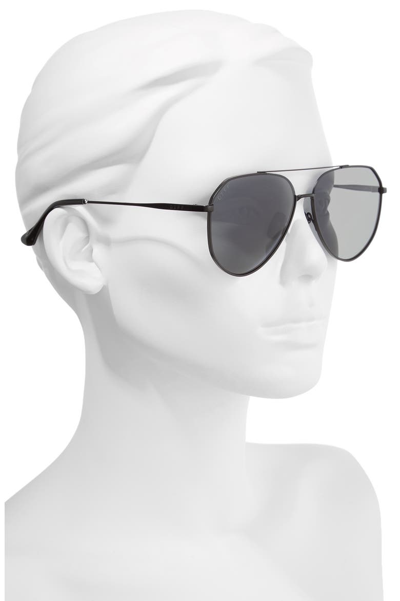 Dash 58mm Aviator Sunglasses, Alternate, color, MATTE BLACK/ GREY