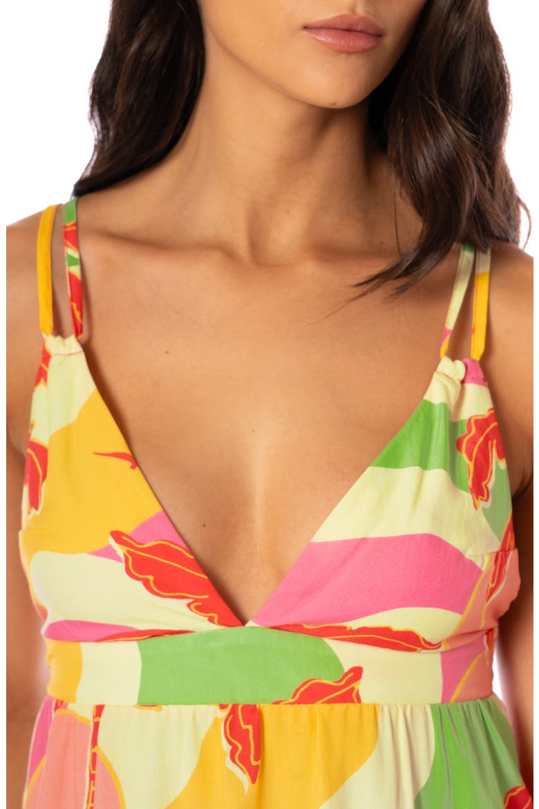 Tropical Breeze Cover-Up Minidress, Alternate, color, OPEN RED