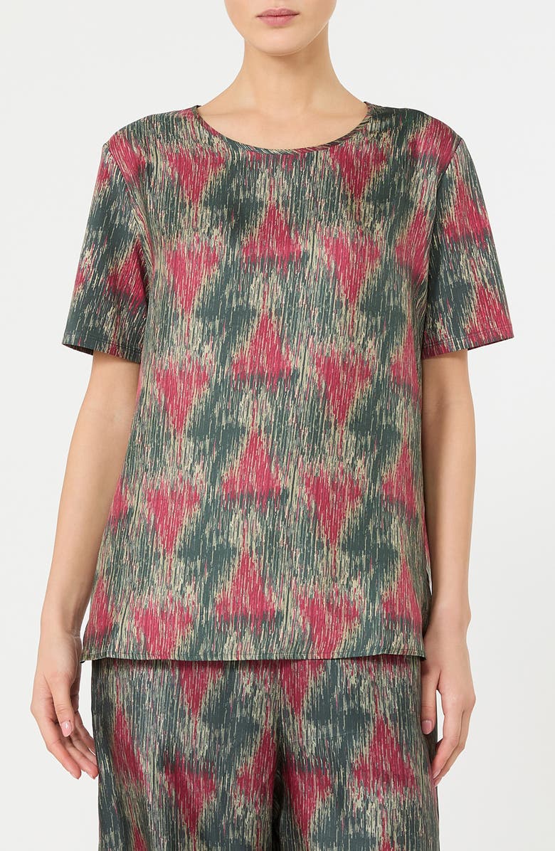 MM by Max Mara Lotre Silk Blend Jersey Top, Main, color, Dark Grey