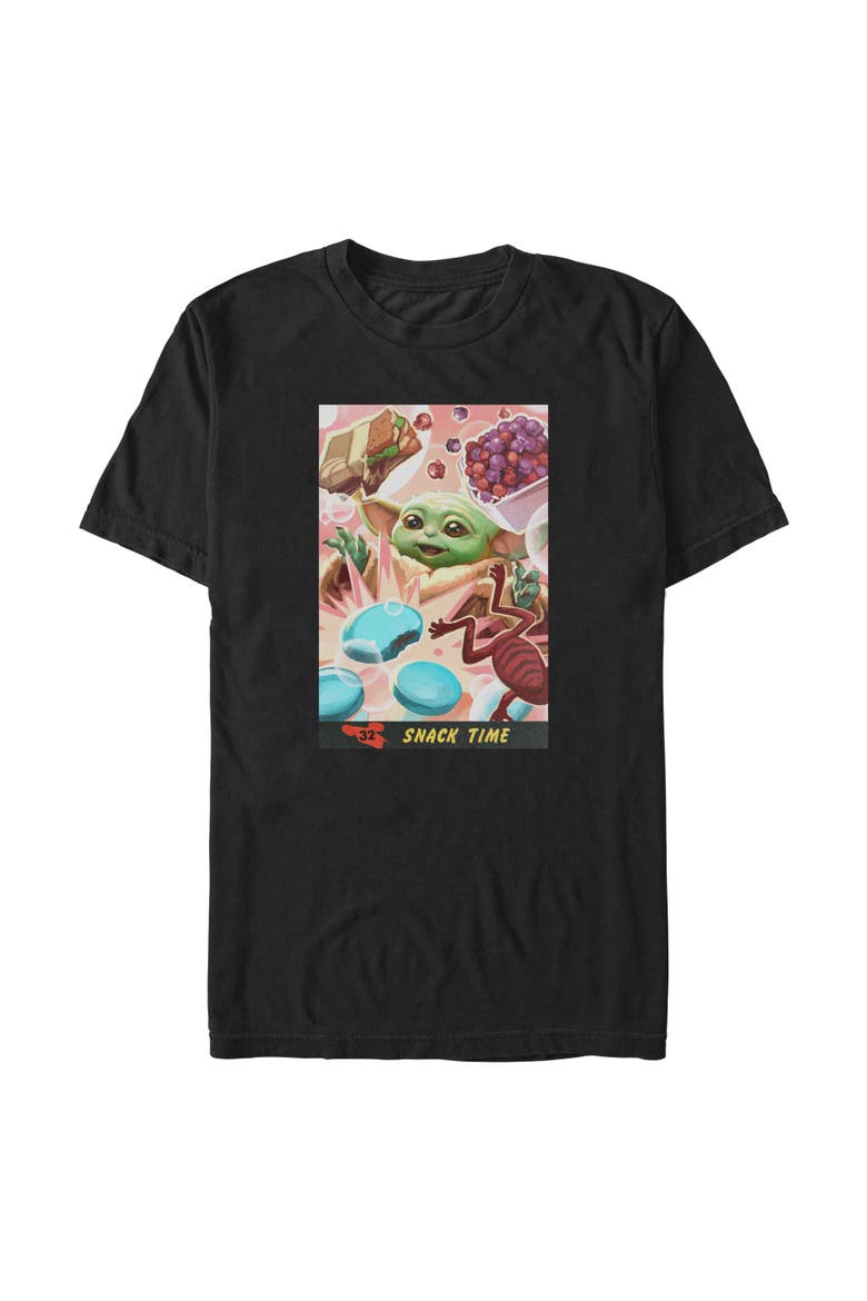 Men's Star Wars The Mandalorian and Grogu The Child Snack Time Comic Art  Graphic T-Shirt, Main, color, Black