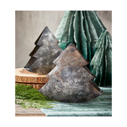 Tag Large Rocking Tree Decor Antique Bronze Iron Holiday Sculpture In Gray