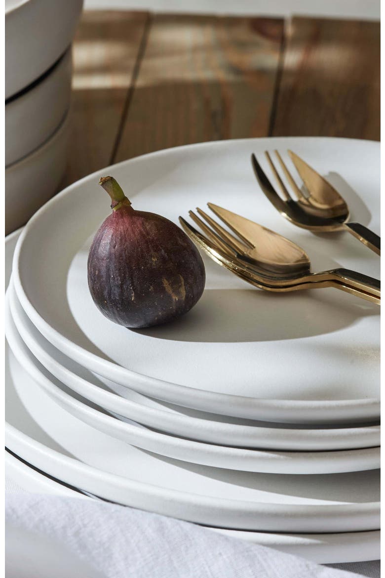 Porto by Stone Lain Macchio Stoneware 12-Piece Dinnerware Set, Alternate, color, White Matte