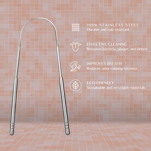 Pursonic Stainless Steel Tongue Scraper For Fresh Breath & A Healthier Mouth In Silver