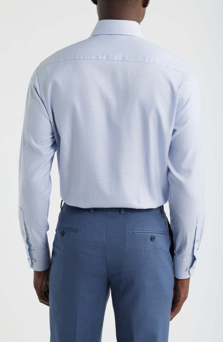 1863 by Eterna Modern Fit Check Non-Iron Cotton Twill Dress Shirt, Alternate, color, Sky