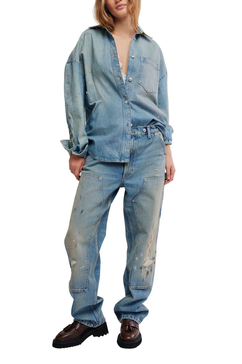 Rally Cocoon Cotton Shirt, Alternate, color, DENIM BLUE