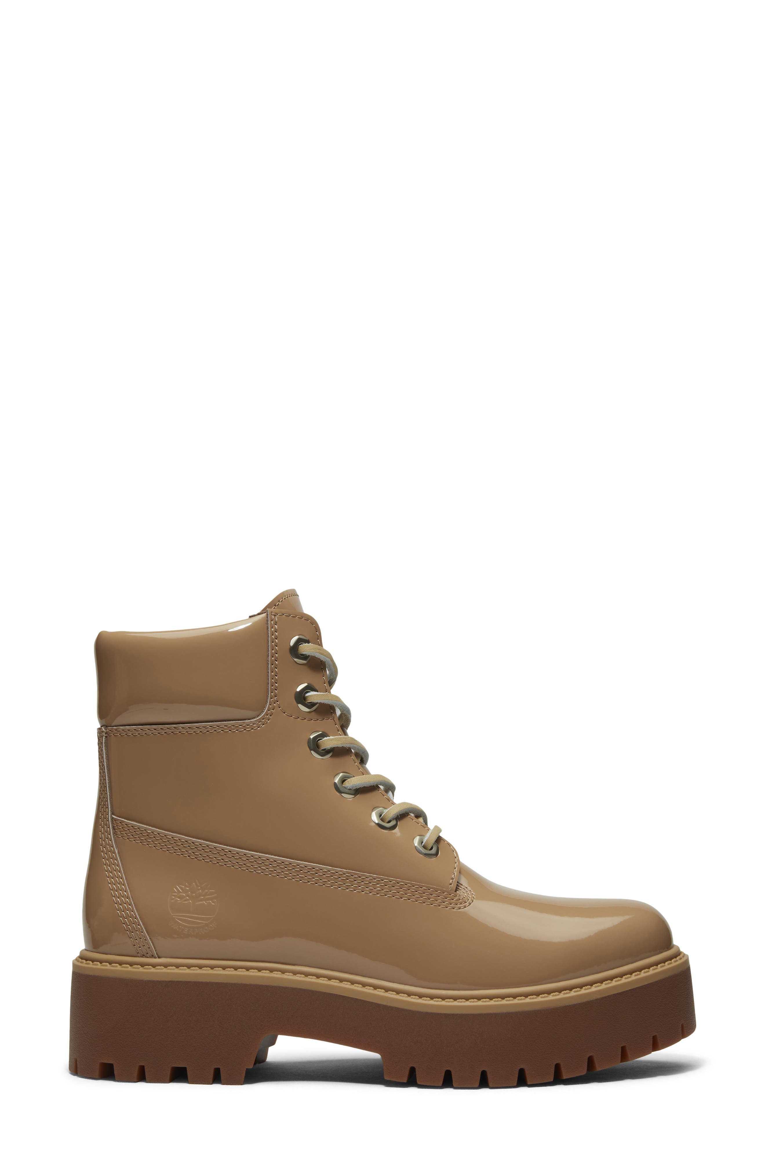 Stone Street 6-Inch Waterproof Lace-Up Leather Boot, Alternate, color, MD BEIGE PATENT LEATHER
