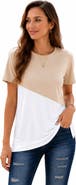 Zilpu Colorblock Side-Slit Relaxed Fit Tunic Tee