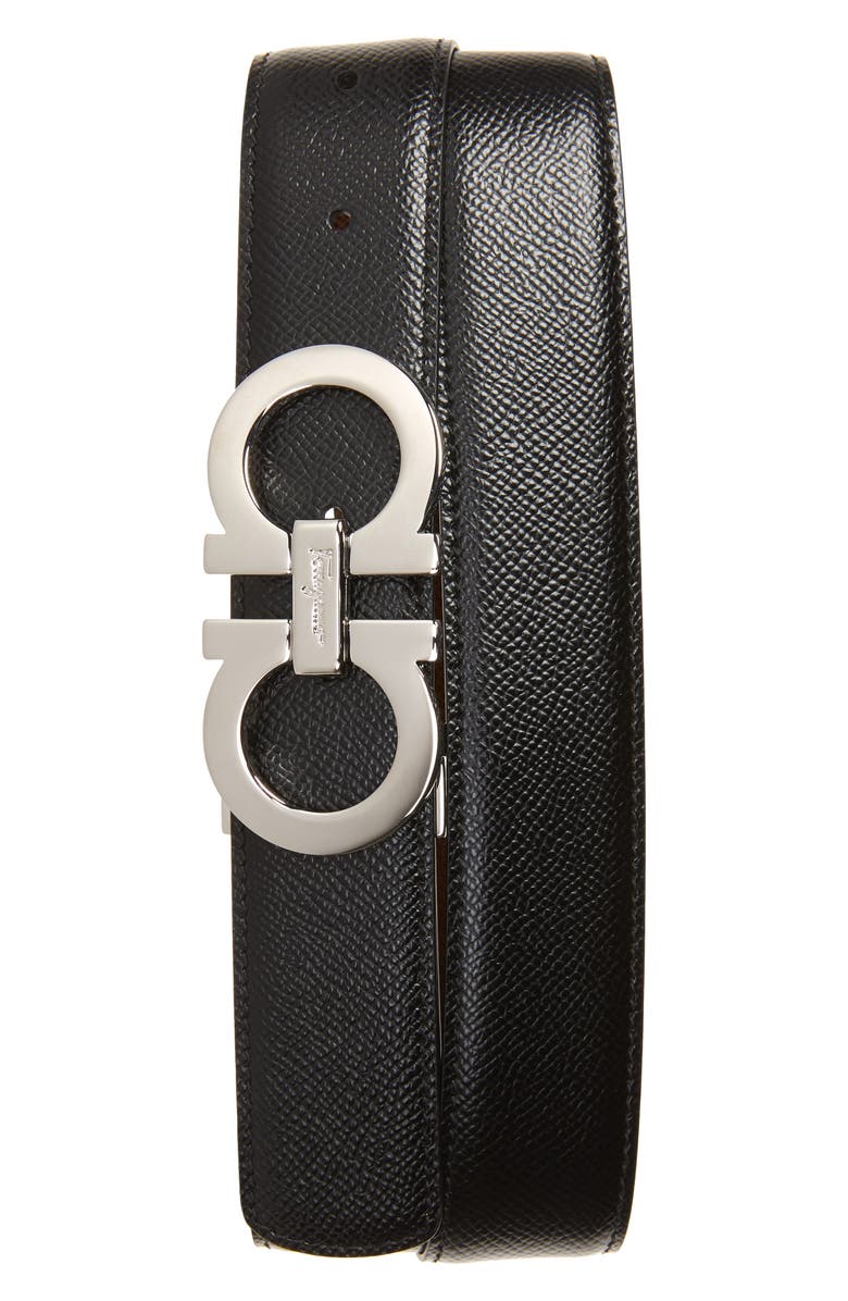 FERRAGAMO Salvatore Ferragamo Reversible Pebbled Leather Belt, Main, color, 