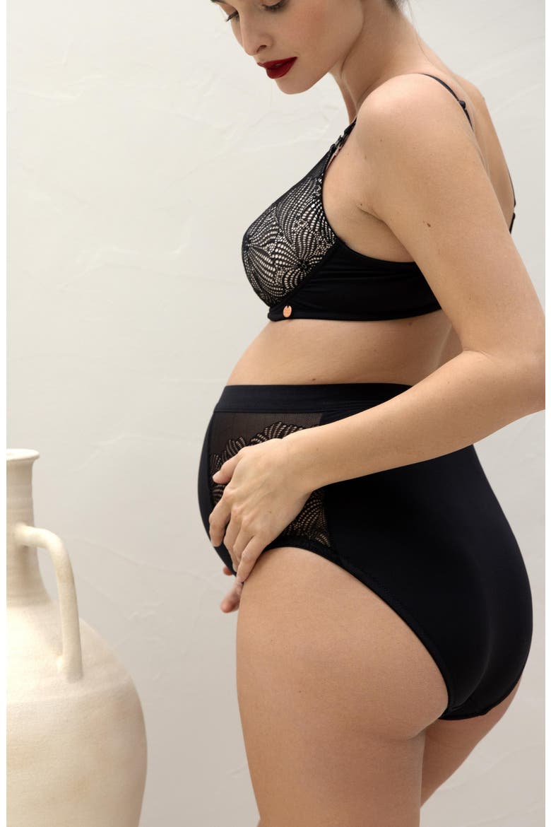 Maxi maternity panties Dahlia, Alternate, color, BLACK