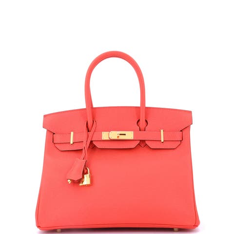 Birkin Handbag Red Epsom with Gold Hardware 30