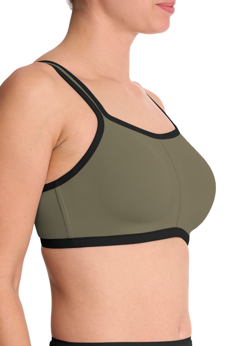 Natori Yogi Convertible Sports Bra, Alternate, color, Olive Green/ Black
