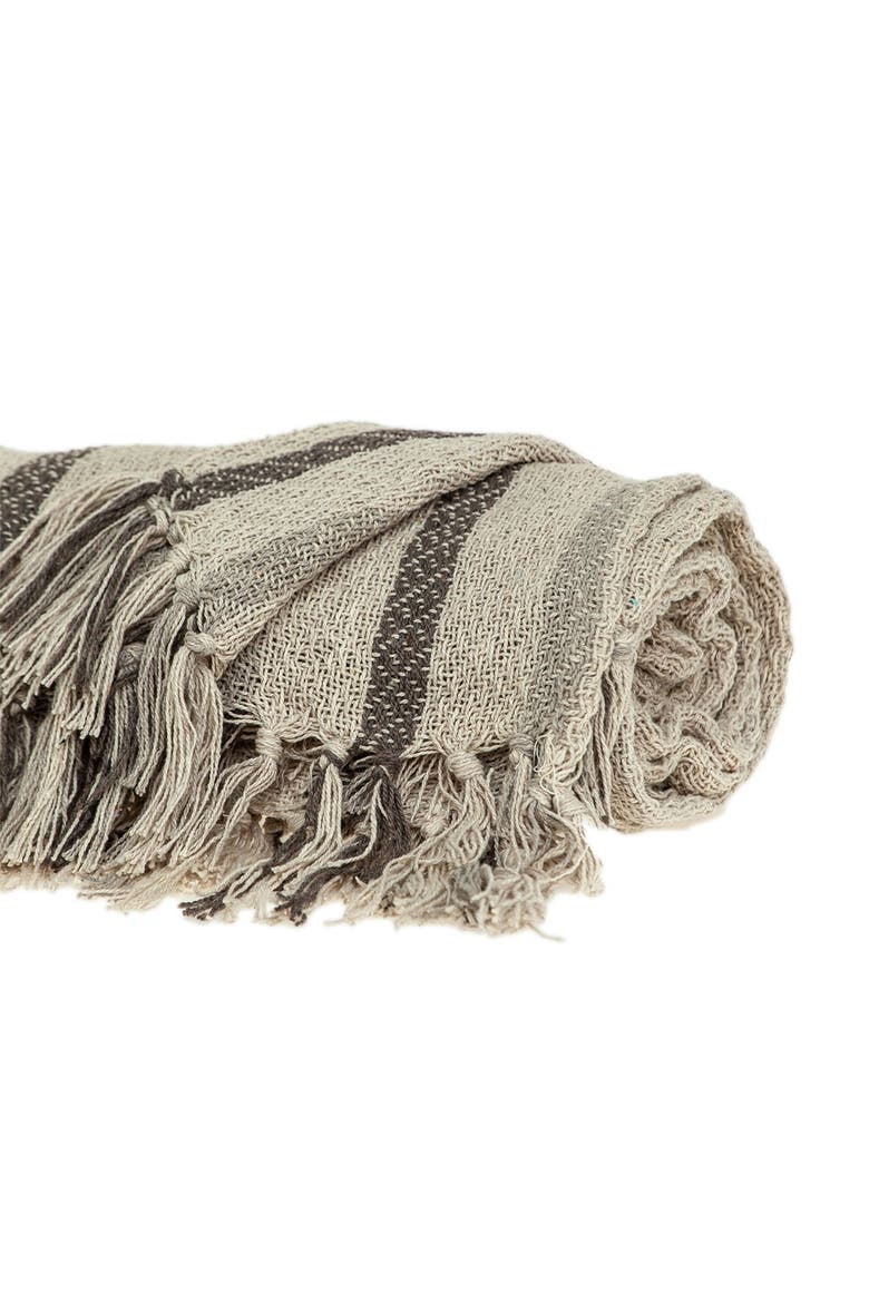 Robby Transitional Beige 52" x 67" Woven Handloom Throw, Alternate, color, BEIGE