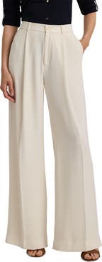Lauren Ralph Lauren Double Faced Georgette Wide Leg Pants