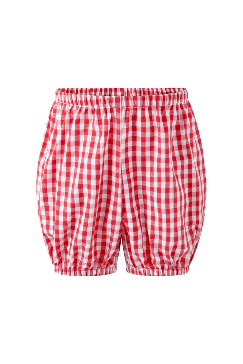 Gingham Bow Dress and Bloomers, Alternate, color, Red