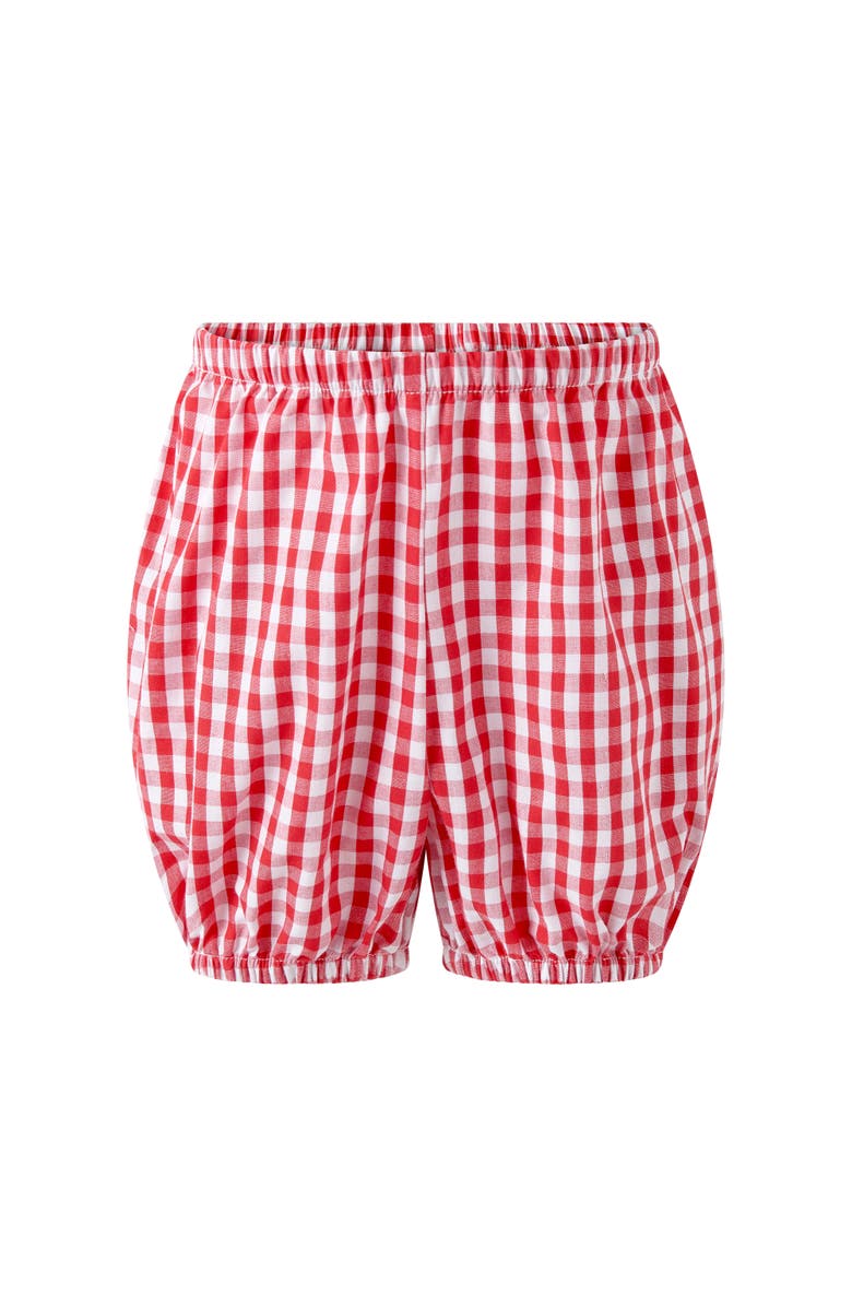 Rachel Riley Gingham Bow Dress and Bloomers, Alternate, color, Red