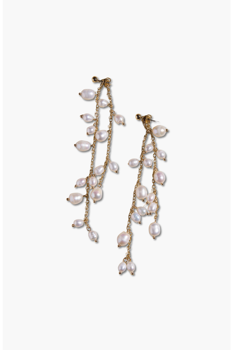 Pearl Cascade Drop Stud Earrings, Main, color, Pearl