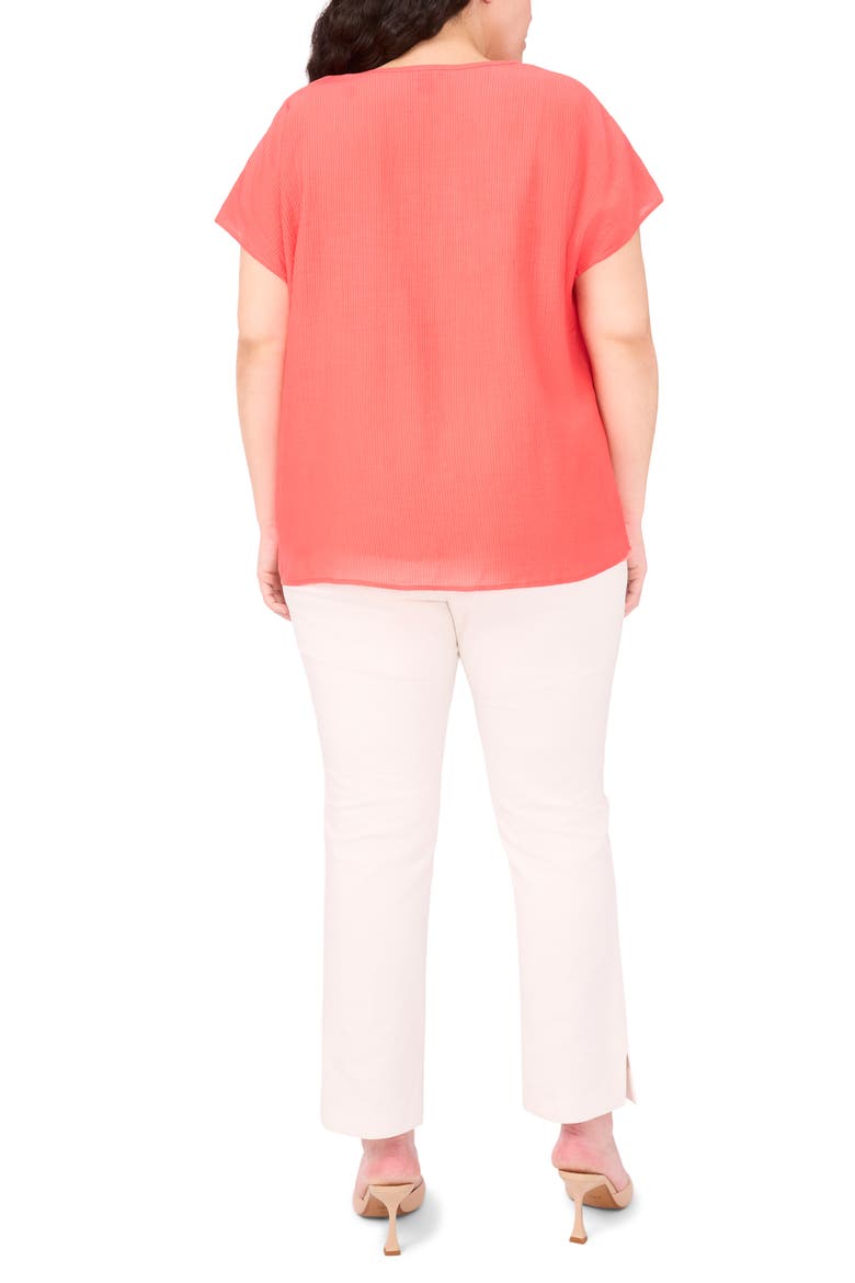 Stripe Popover Top, Alternate, color, DEEP SEA CORAL