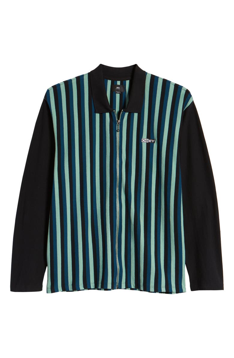 Obey Bold Stripe Piqué Shirt Jacket, Alternate, color,