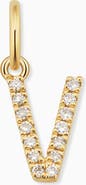 Oradina 14K Gold My Letter Diamond Pendant Charm