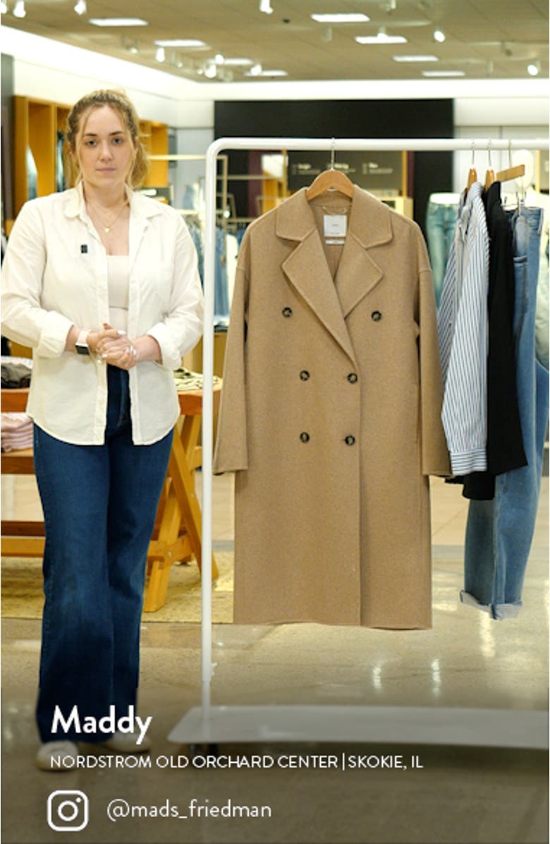 Oversize Double Breasted Wool Blend Coat, sales video thumbnail