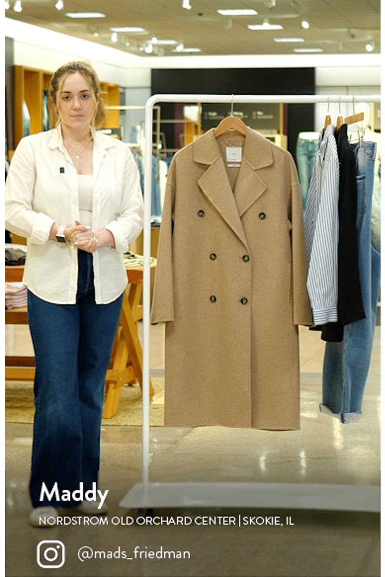 Oversize Double Breasted Wool Blend Coat video
