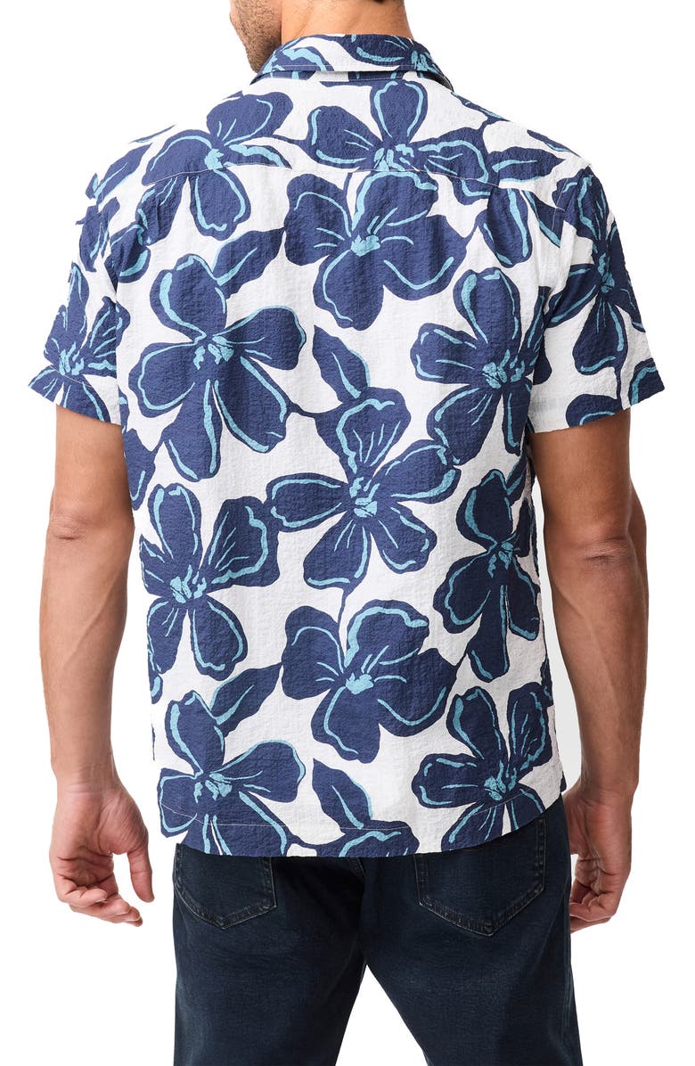 Rodd & Gunn Hamilton Bay Weekend Fit Floral Short Sleeve Stretch Seersucker Button-Up Shirt, Alternate, color, Ink