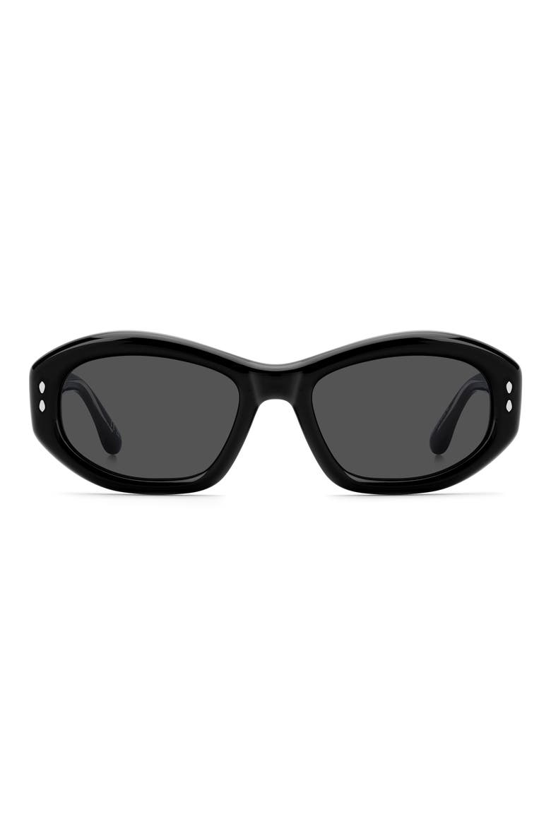 55mm Cat Eye Sunglasses, Main, color, BLACK/ GREY
