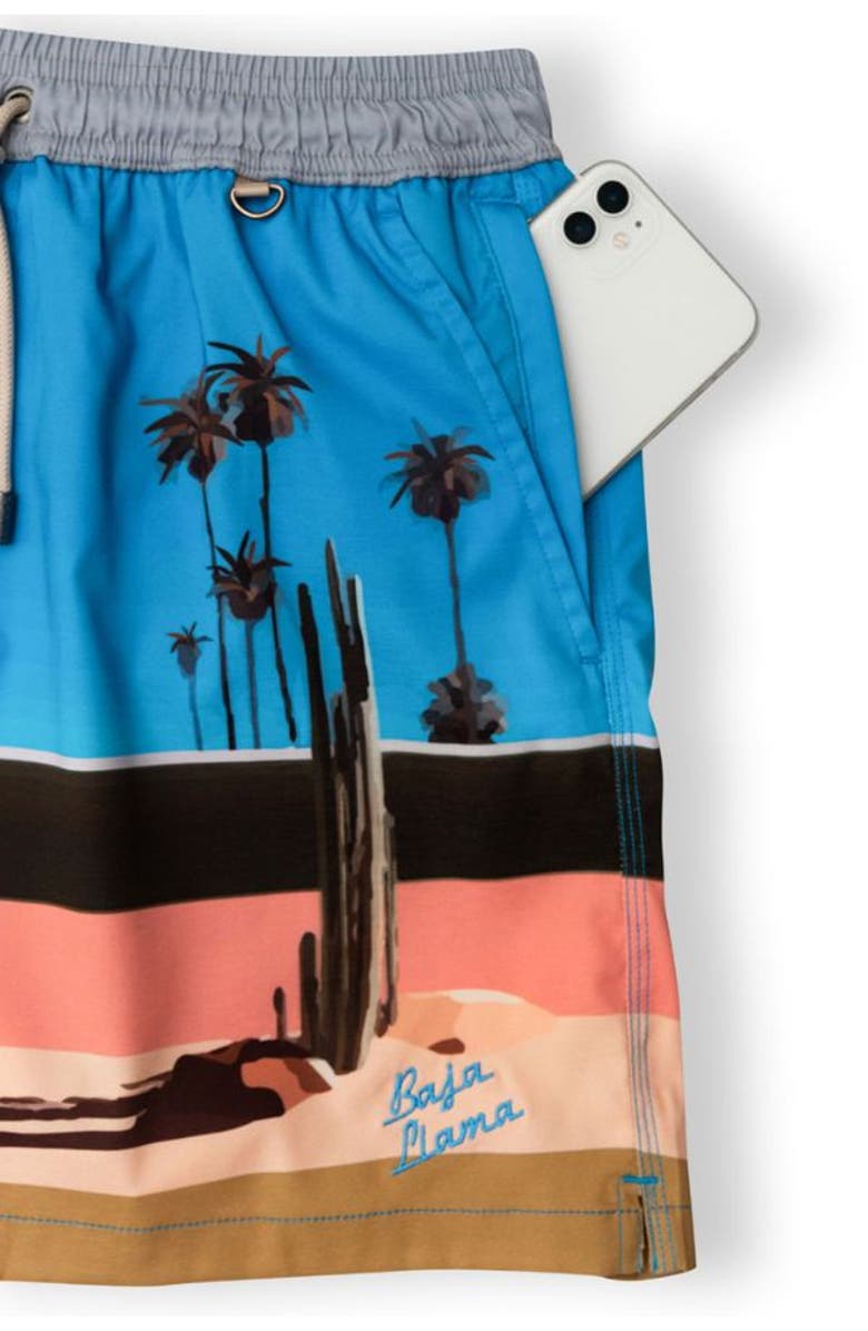 Baja Llama 5PM - STRETCH SWIMSUIT, Alternate, color, Blue