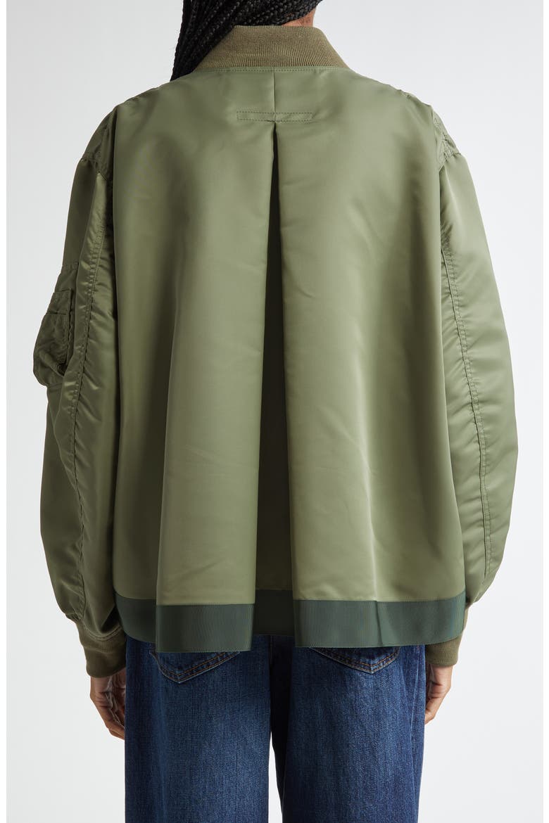 Nylon Twill Bomber Jacket, Alternate, color, KHAKI