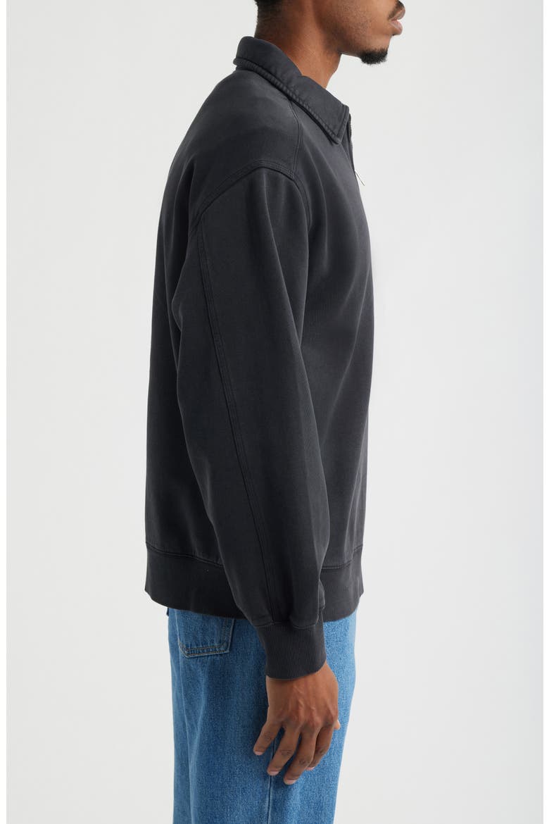 Half Zip Cotton Sweatshirt, Alternate, color, BLACK (STONE)