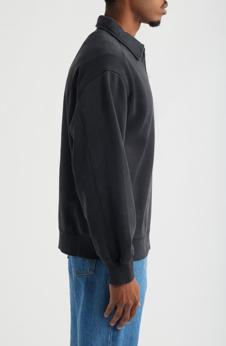 Carhartt Work In Progress Half Zip Cotton Sweatshirt, Alternate, color, Black (Stone)