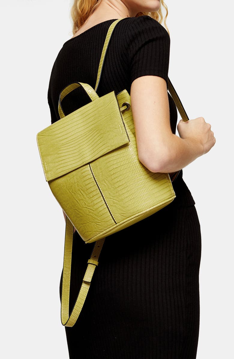 Topshop Ellis Flap Backpack, Alternate, color,