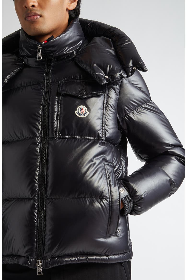 Montbeliard Short Down Jacket, Alternate, color, BLACK/BLACK