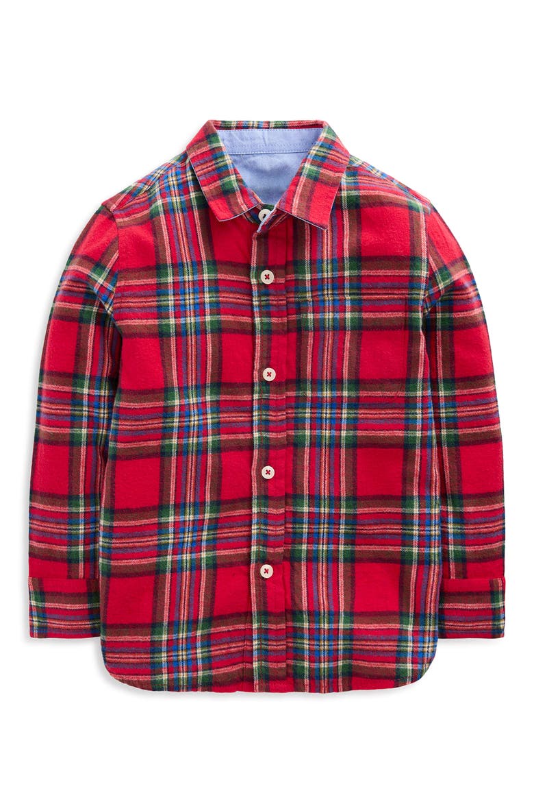 Kids' Check Cotton Shirt, Main, color, RED CHECK