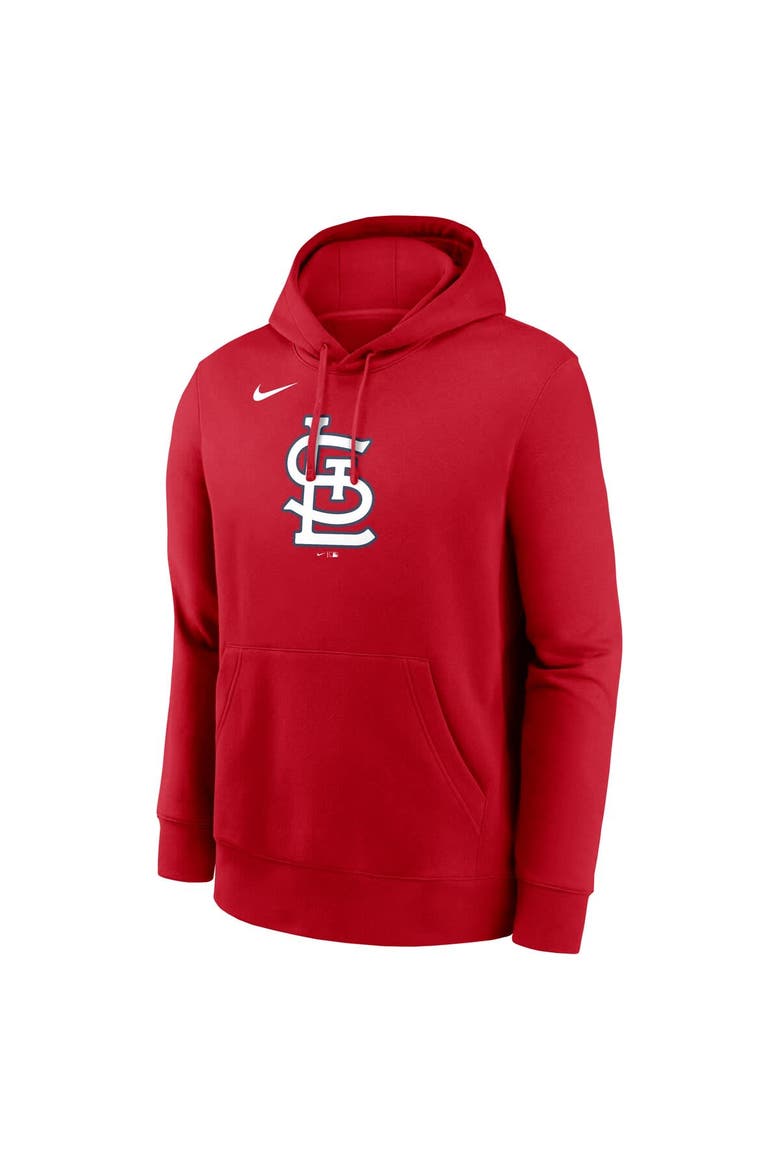 Men's Nike Red St. Louis Cardinals Logo Club Fleece Pullover Hoodie, Alternate, color, Red