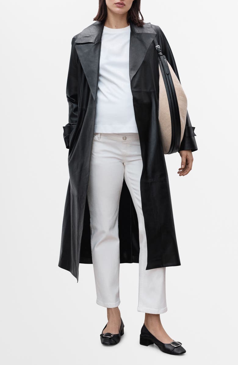 MANGO Over the Bump Maternity Straight Leg Jeans, Alternate, color, White