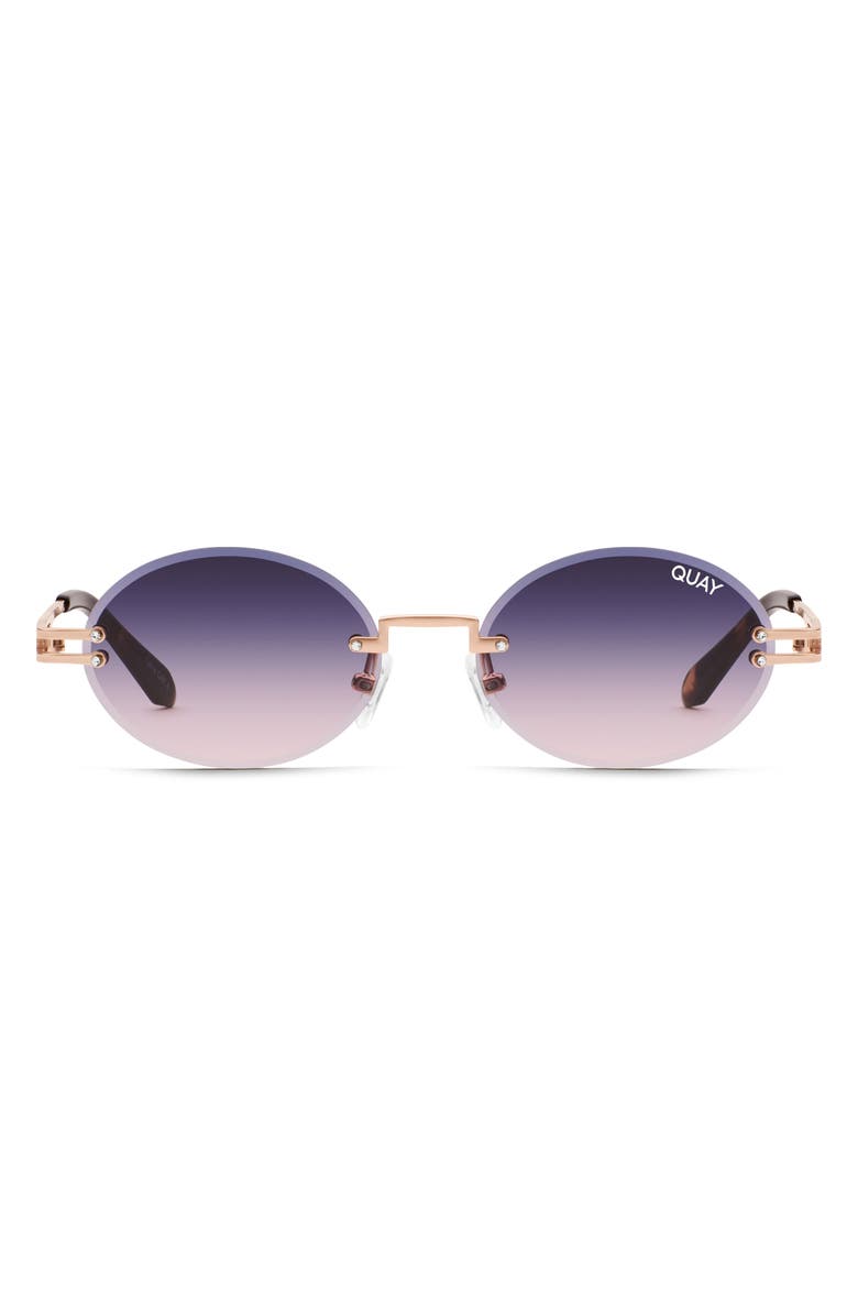 QUAY Literally Obsessed 41mm Oval Sunglasses, Main, color, 