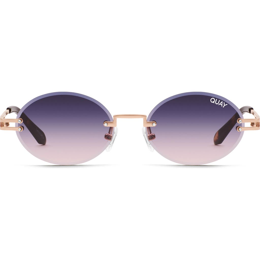 Quay Literally Obsessed 41mm Oval Sunglasses In Gold