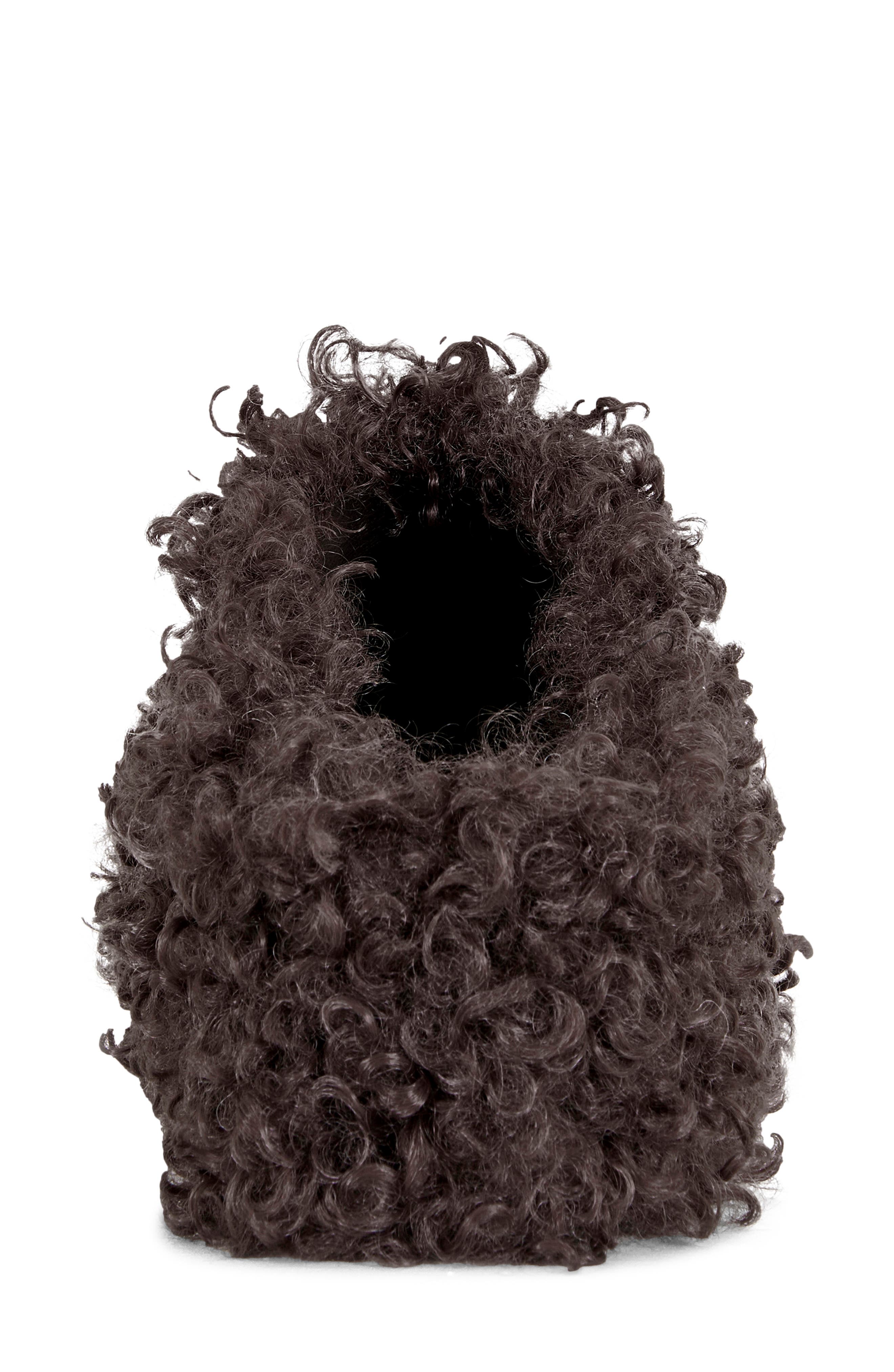 AZALEA WANG Darwin Faux Shearling Clog, Alternate, color, Brown