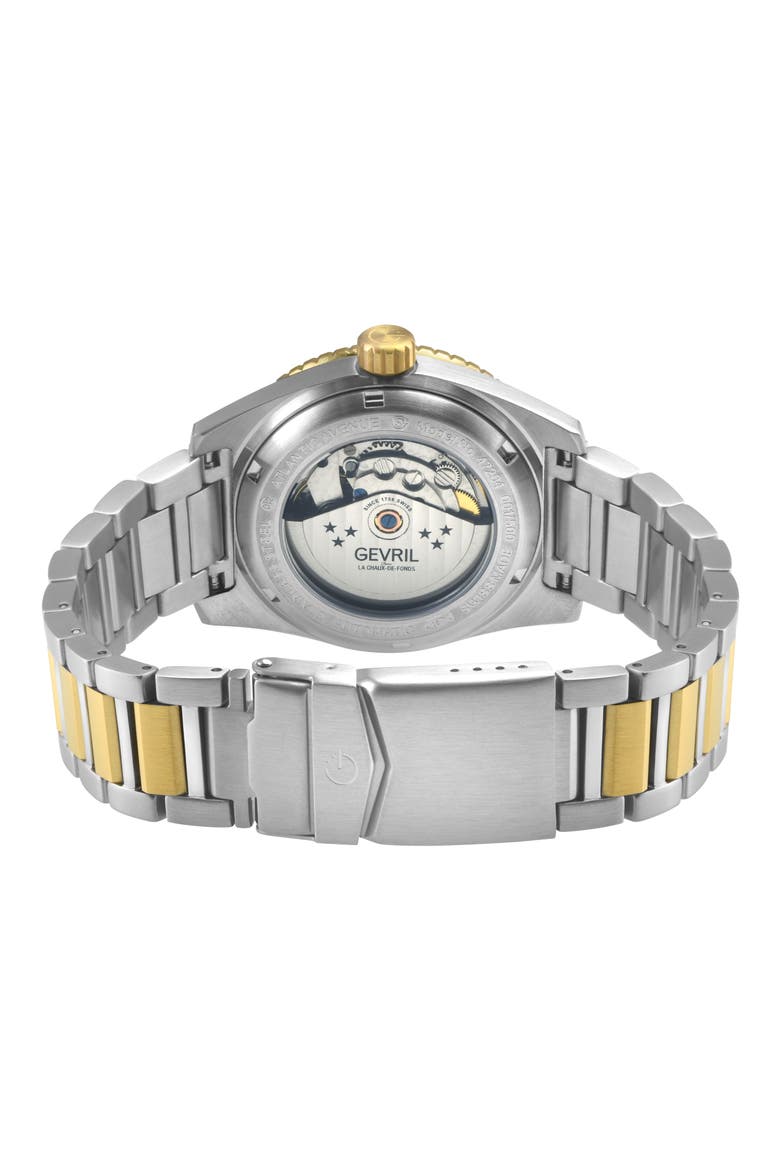 Atlantic Avenue Automatic Bracelet Watch, Alternate, color, BLACK/ TWO TONE