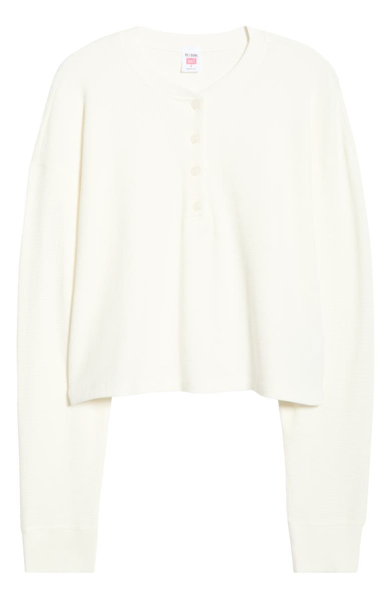 Re/Done Waffle Knit Henley, Main, color, Off White