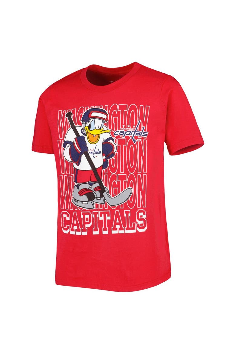 Youth Red Washington Capitals Disney Donald Duck Three-Peat T-Shirt, Alternate, color, Red