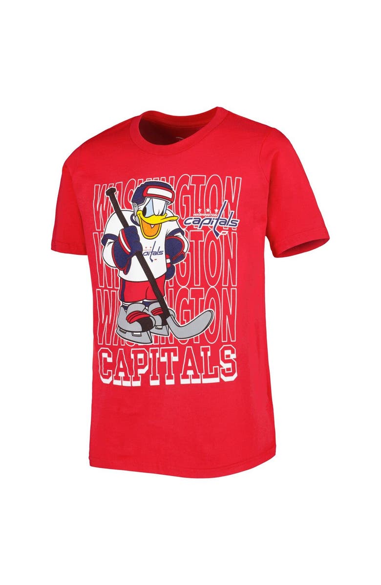 Outerstuff Youth Red Washington Capitals Disney Donald Duck Three-Peat T-Shirt, Alternate, color, Red