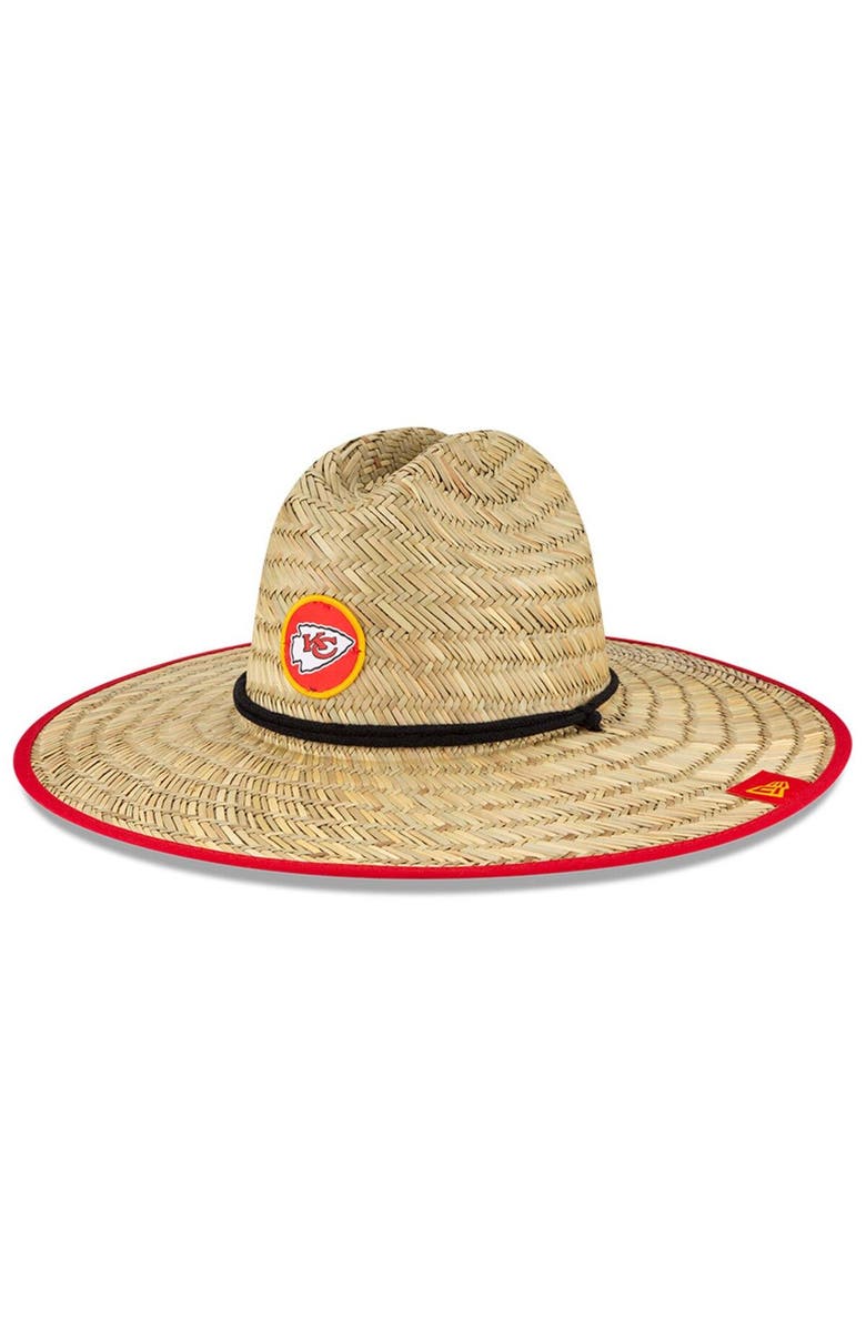 New Era Men's New Era Natural Kansas City Chiefs NFL Training Camp Official Straw Lifeguard Hat, Main, color, 