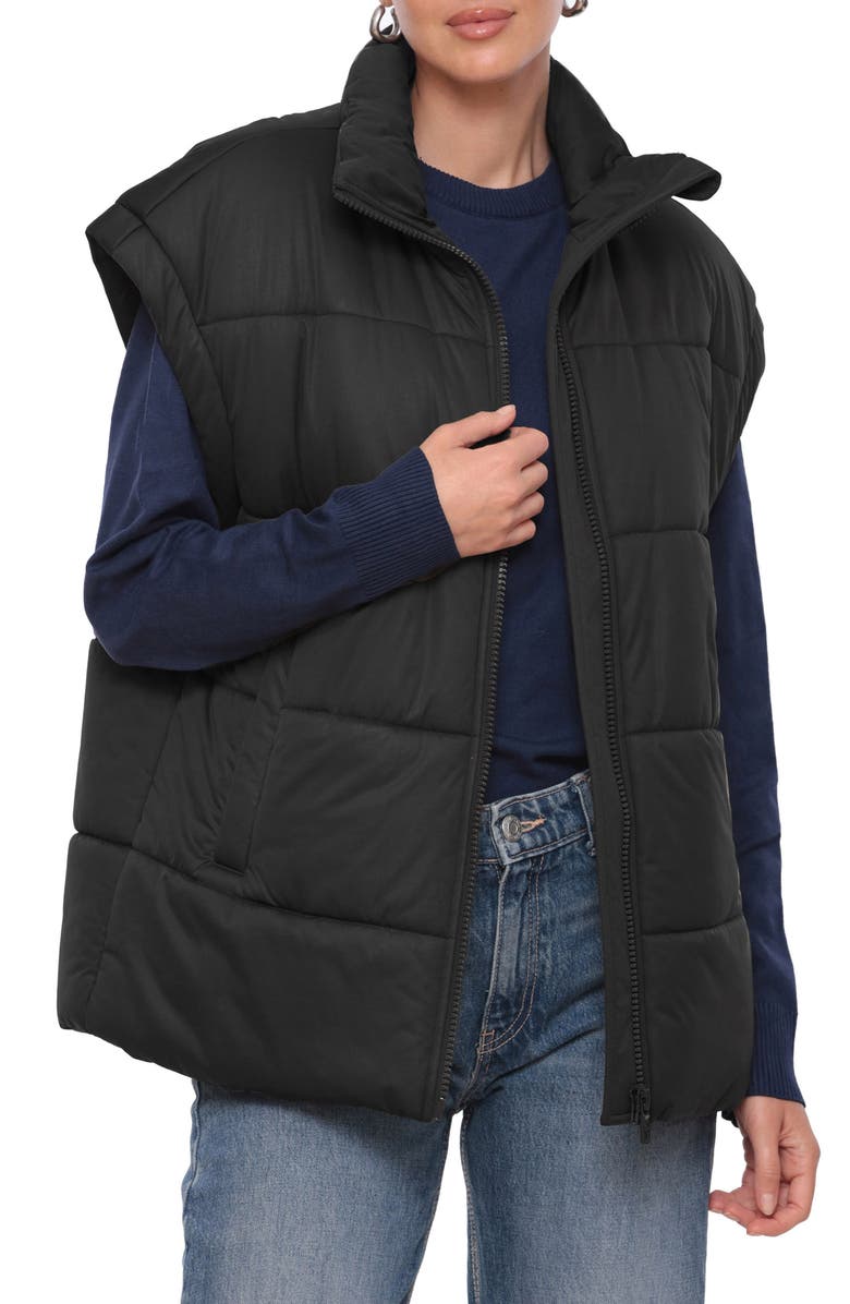 Avec Les Filles Boxy Oversize Quilted Puffer Vest, Alternate, color,