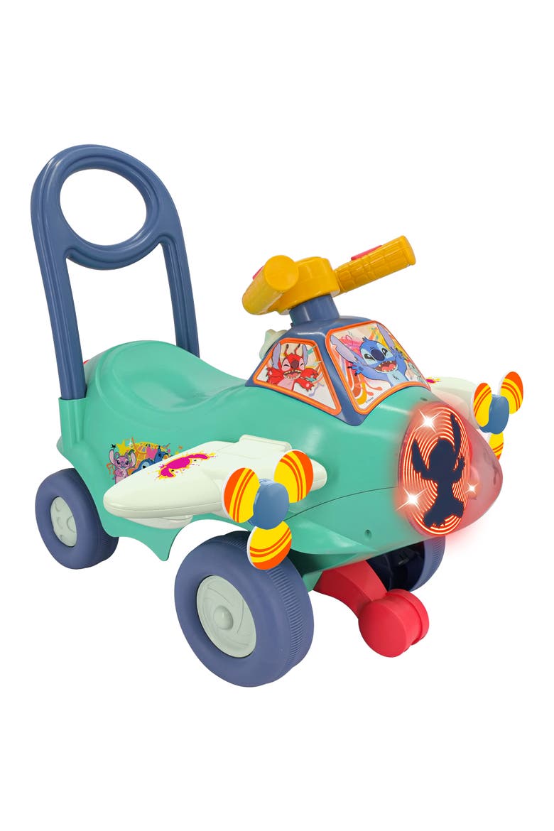 Animated Lights Activity Plane Stitch Disney Ride-On Vehicle, Main, color, Multicolored
