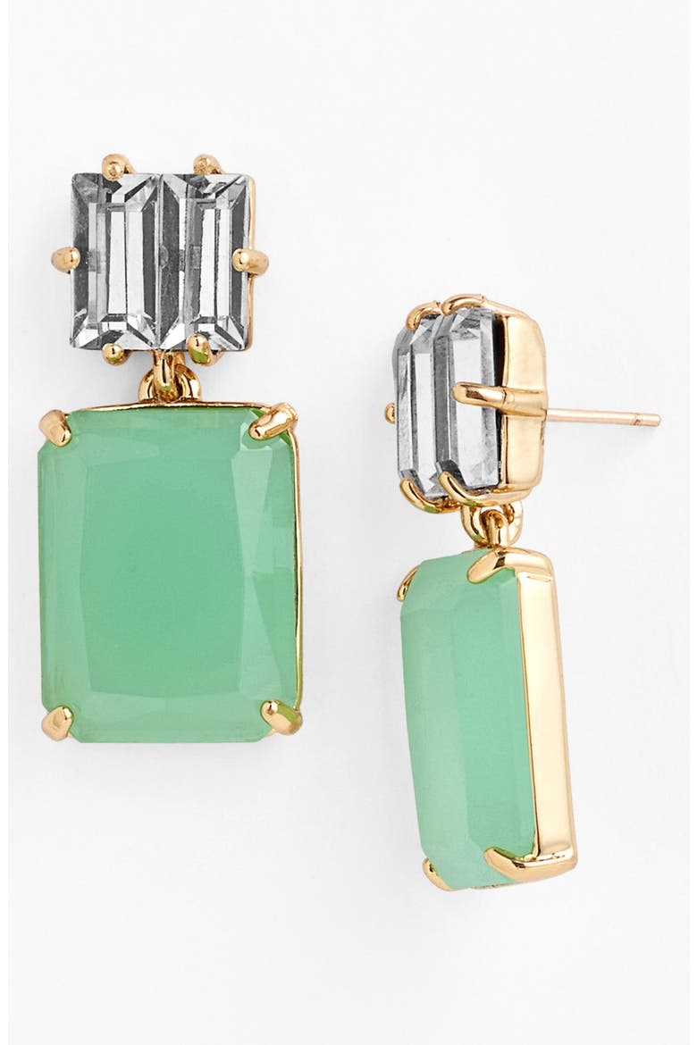 'varadero tile' mixed stone drop earrings, Main, color, CARIBE GREEN/ CLEAR/ GOLD